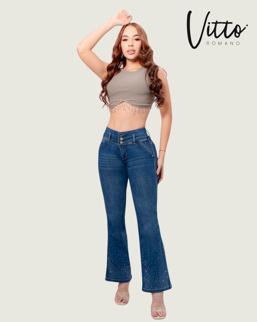 Jeans bota ancha,elastico