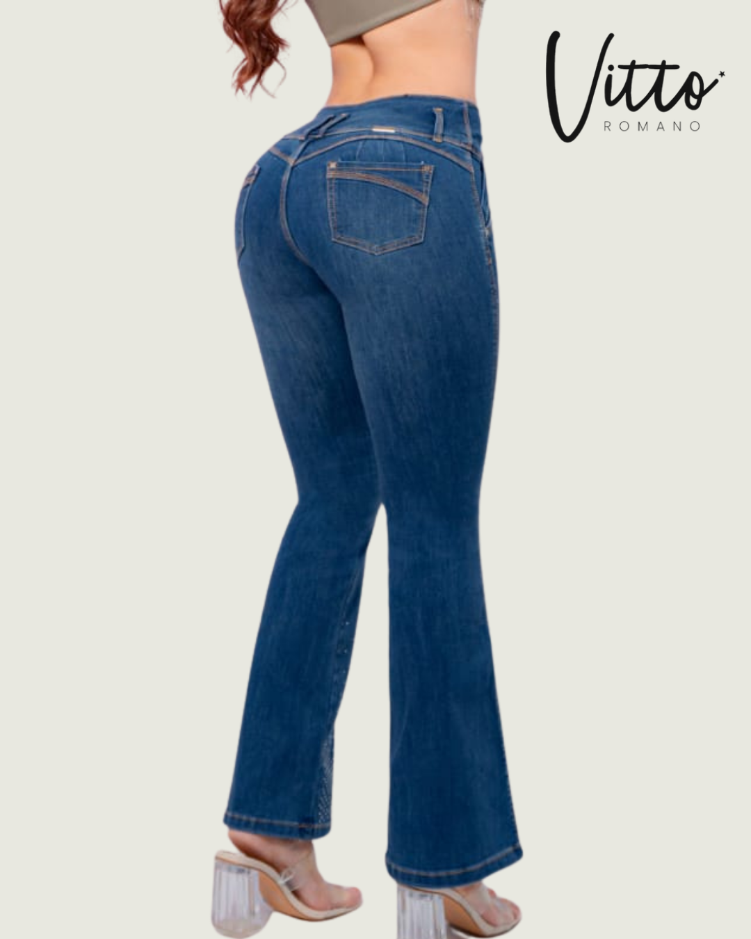 Jeans bota ancha,elastico