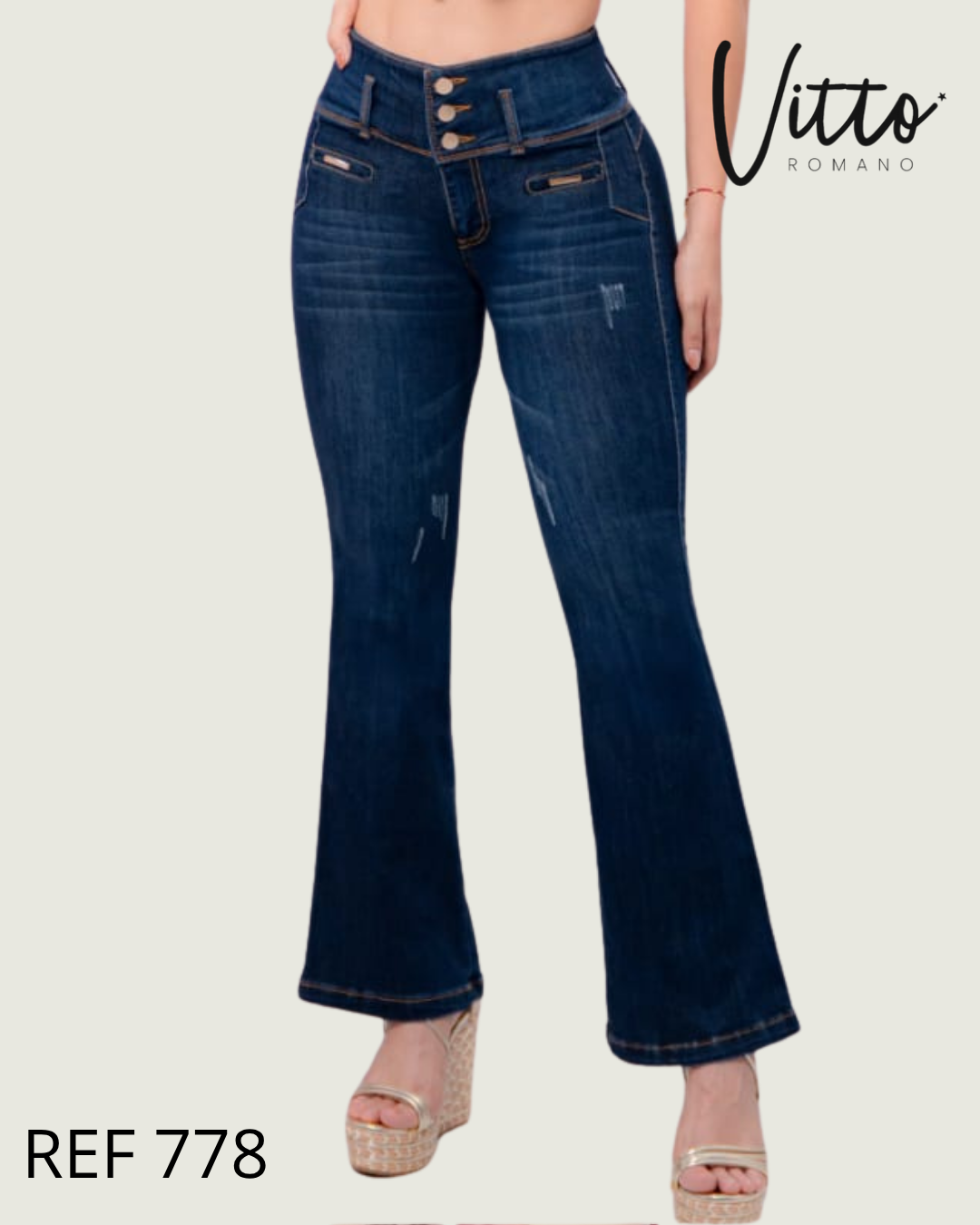 778  Jeans bota ancha,elástico