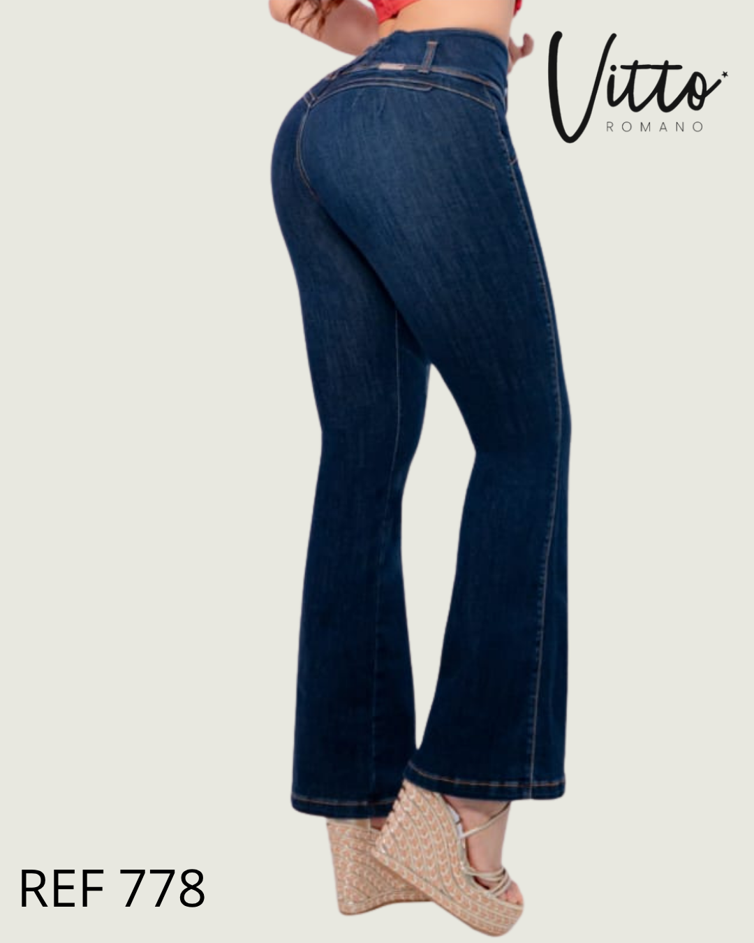 778  Jeans bota ancha,elástico