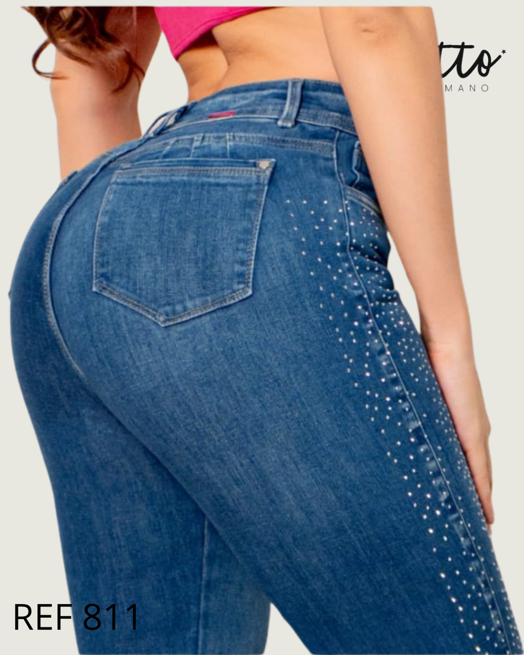 811  Jeans bota recta,elástico