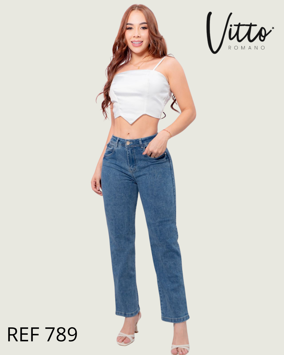 789 Jeans bota recta,elastico