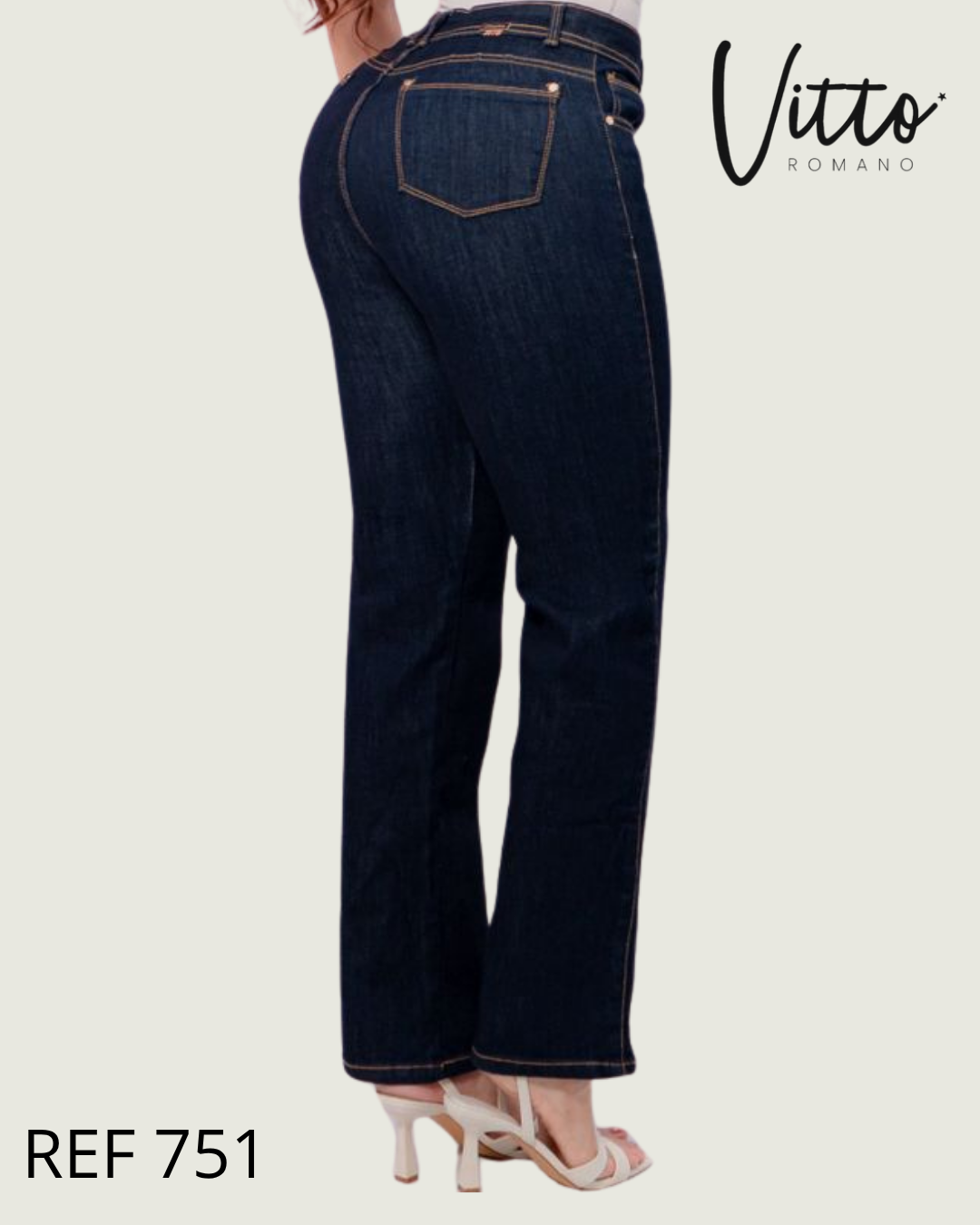 751  Jeans bota recta,elastico